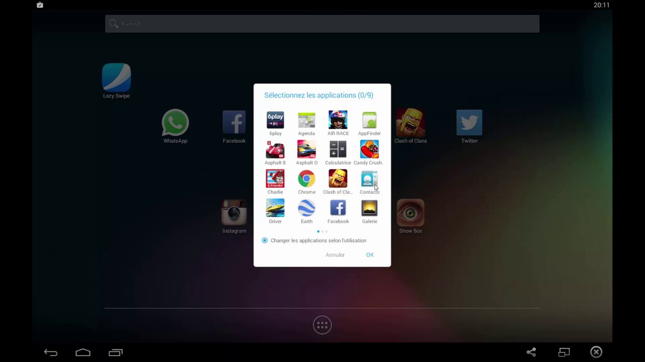 Test application Android: launcher Lazy Swipe