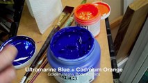 Colour wheel complementary colours: Blue & orange complementary colour mixing