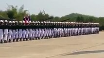 Thai army performing domino effect is extremely impressive