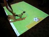 dog playing foot bal amazingly