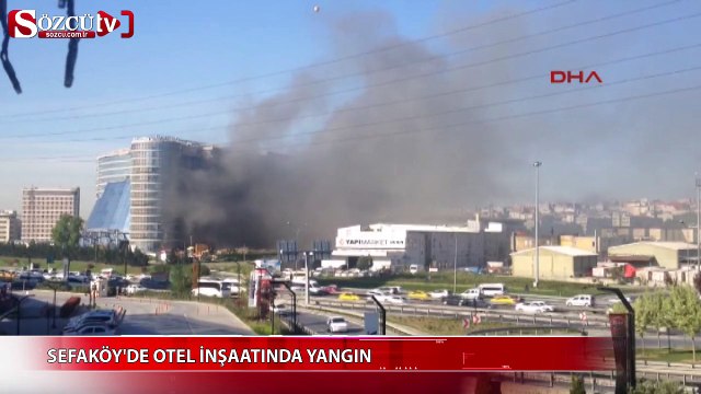 İnşaat halindeki otelde yangın çıktı