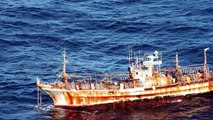 US Coast Guard Sinks Japanese Ghost Ship - With Cannon Fire