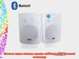 Wireless Outdoor Speakers Bluetooth 6.50 Indoor/Outdoor Weatherproof Patio SpeakersWhite Pair