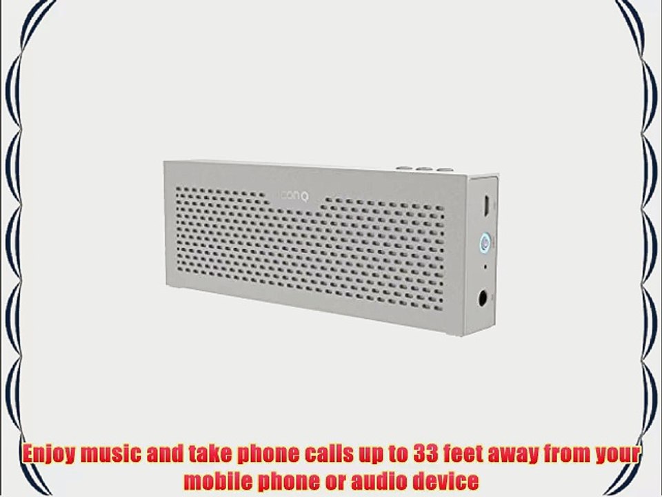 Icon Q - Boundless S3 Bluetooth v4.0 NFC Speaker with Microphone - Silver - QBS630