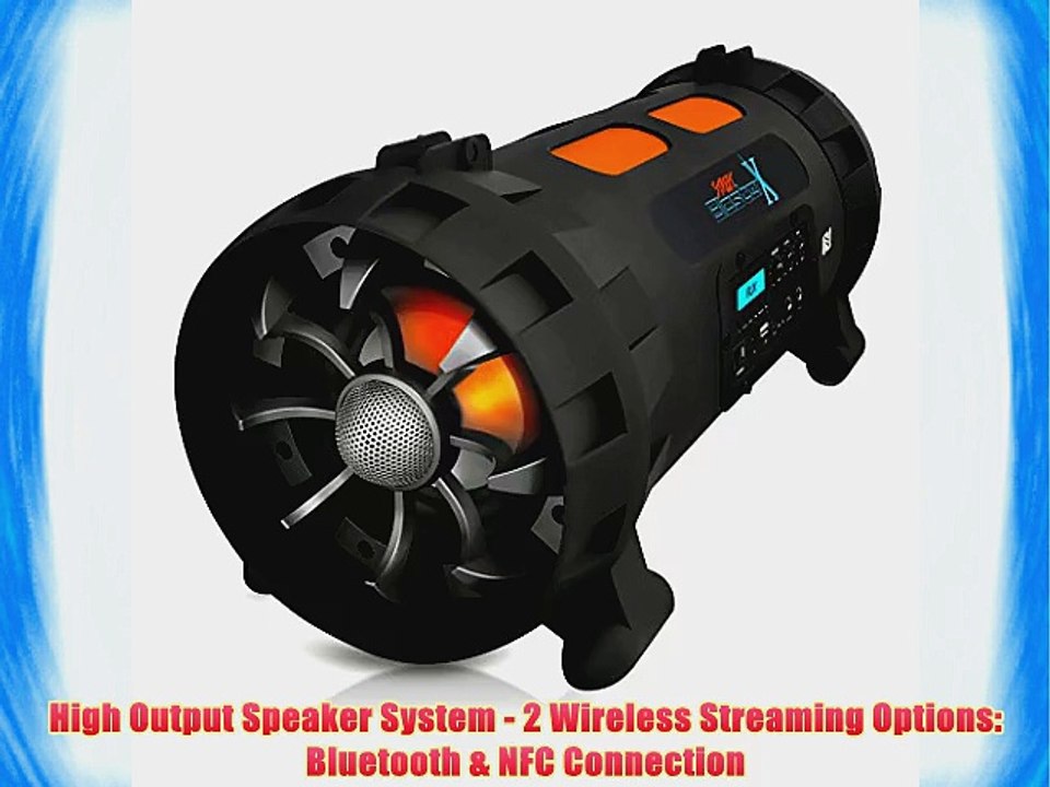 Pyle PBMSPG200 Street Blaster X High-Power Rugged and Portable BoomBox Speaker System Bluetooth