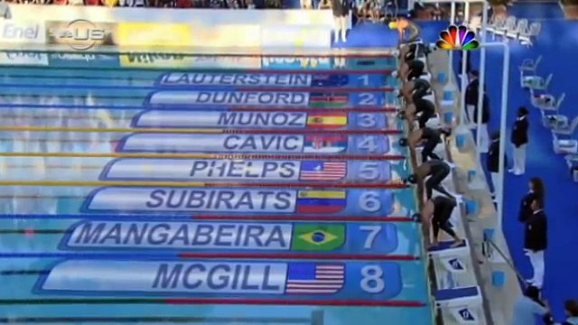 Phelps takes down Cavic again, from Universal Sports