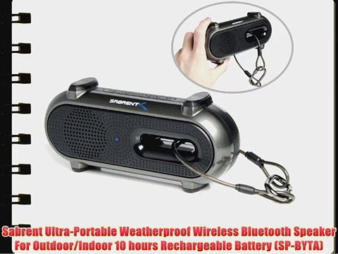 Sabrent Ultra-Portable Weatherproof Wireless Bluetooth Speaker For Outdoor/Indoor 10 hours