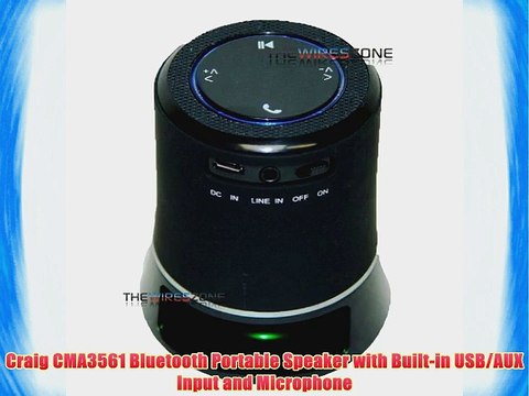 Craig CMA3561 Bluetooth Portable Speaker with Built-in USB/AUX Input and Microphone