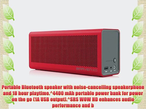 Braven 805 Wireless HD Bluetooth Speaker - Retail Packaging - Red/Gray