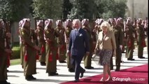 Prince Charles and Camilla welcomed to Royal Palace in Jordan