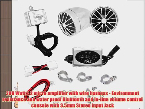 Pyle PLMCA31BT 400-Watt Motorcycle Weatherproof Bluetooth Sound System with Speakers Amplifier