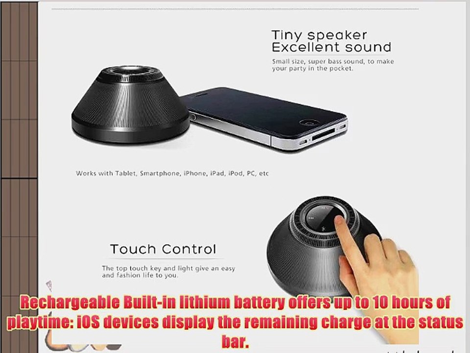 PS-10 Portable Wireless Bluetooth 4.0 NFC Built In Microphone Touch Key Premium Sound Mini