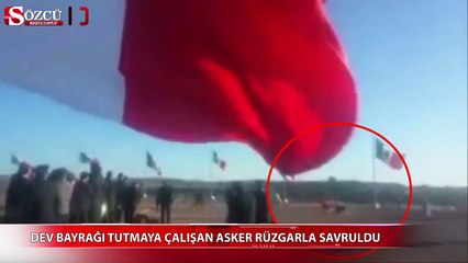 Rüzgar askeri metrelerce yukarı savurdu!