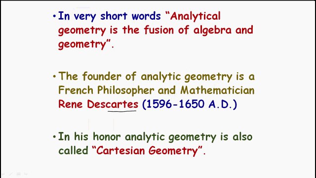 Basics of Analytical Geometry