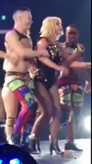 Britney Spears falls on stage Wow must see from front row