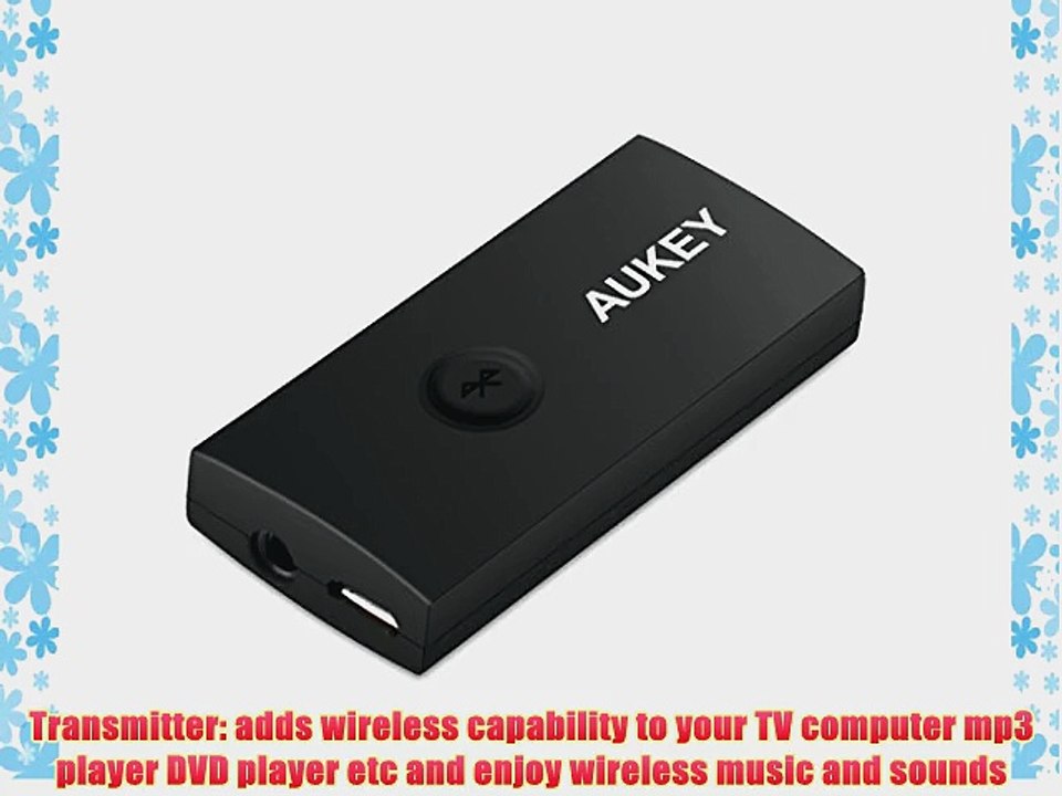 Aukey Wireless Bluetooth Stereo Audio Transmitter and Receiver 2-in-1 Bluetooth Adapter With