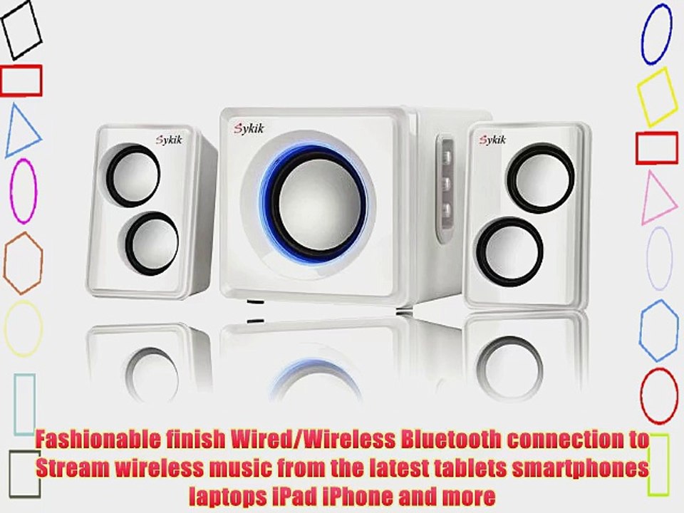 Sykik Sound Wireless Bluetooth speaker Powerful Bass system w/ 3.5mm Aux Port Home Audio for