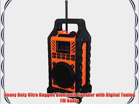 Sylvania SP303-Orange Heavy Duty Rugged Bluetooth Portable Speaker with FM Radio USB/SD Reader