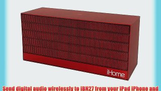 iHome iBN27RX NFC Bluetooth Rechargeable Stereo Mini Speaker in Rubberized Finish Red