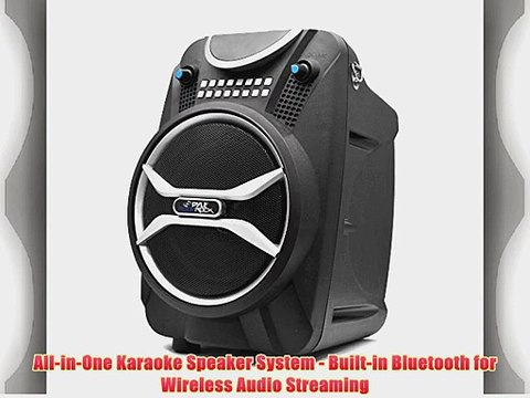 Pyle Boom Rock PWMAB210BK Bluetooth Karaoke Speaker Recording System Rechargeable Battery Wireless