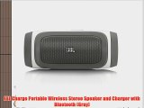 JBL Charge Portable Wireless Stereo Speaker and Charger with Bluetooth (Gray)