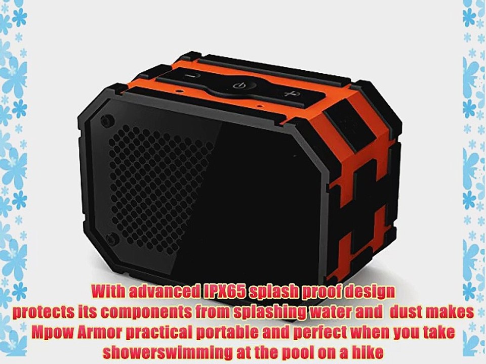 MPOW Armor Bluetooth Portable Indoor Outdoor Sport Water-Resitant Shockproof Speaker with Emergency