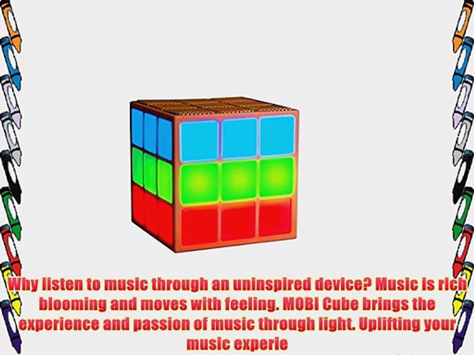 Mobi Cube Bluetooth Wireless Speaker with Light Show Modern Compact Speaker