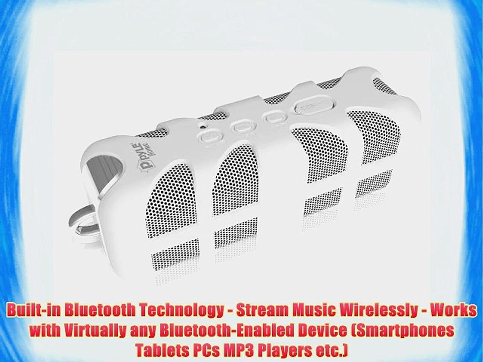 Pyle PWPBT60WT Sound Box Splash Bluetooth Rugged and Splash-Proof Marine Grade Portable Wireless