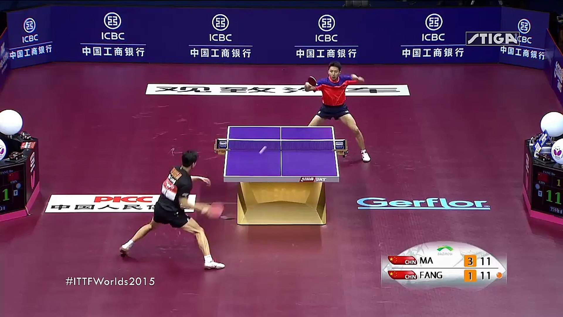⁣Table Tennis | Ma Long vs Fang Bo incredible point! | World Cup Final 2015