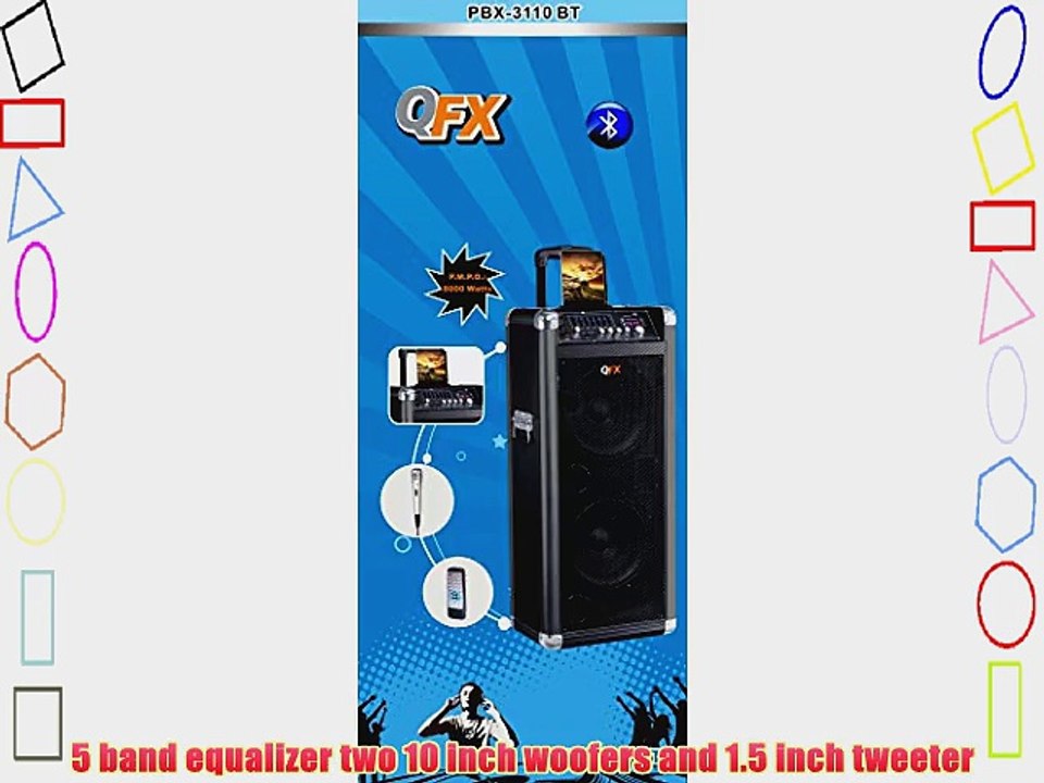 QFX PBX-3110BT Portable Battery Powered Bluetooth Speaker - Black