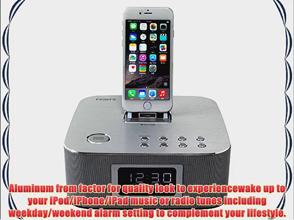 RSR ? DS406 MFI Lightning Dock Bluetooth Speaker  chargable Instruction Alarm Clock FM Radio