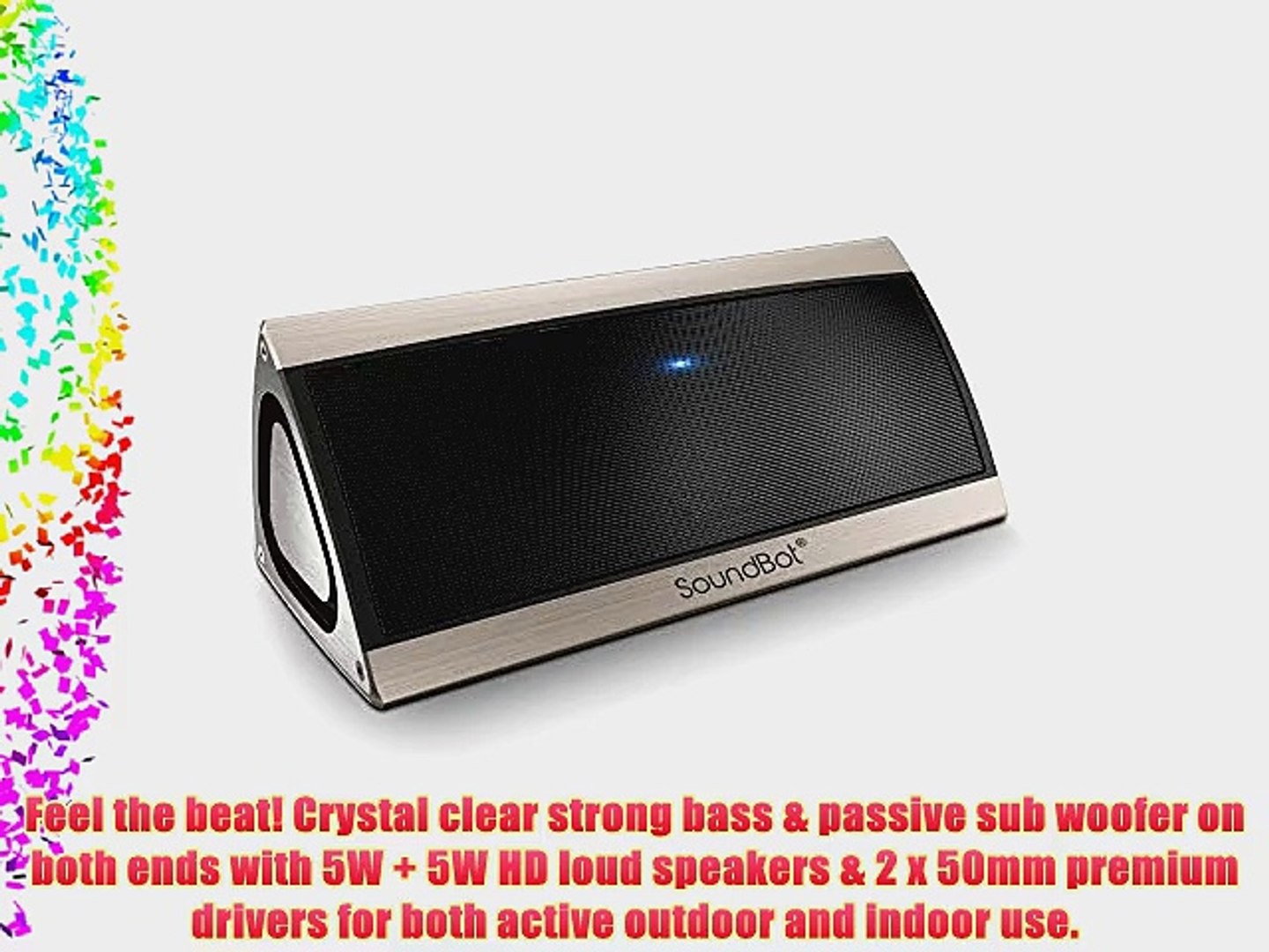 SoundBot? SB520 3D HD Bluetooth 4.0 Wireless Speaker for 15 hrs Music Streaming