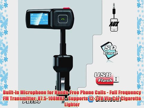 Pyle PBT94 Bluetooth Hands Free FM Radio Transmitter with USB Flash Micro SD Card Readers USB