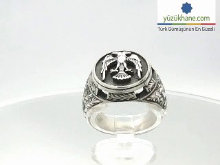 Yüzükhane.com'dan Elişi kartal motifli yüzük