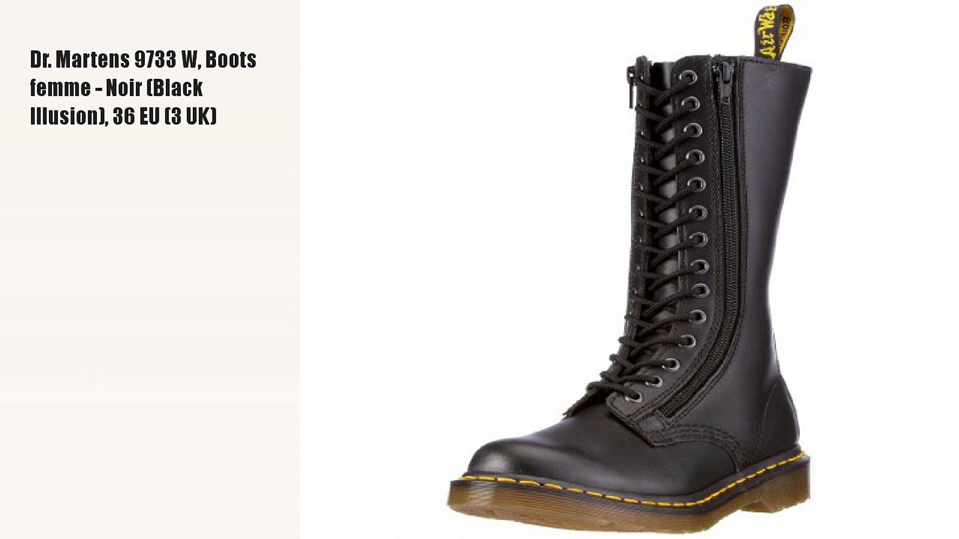 Dr. Martens 9733 W, Boots femme - Noir (Black Illusion - video dailymotion