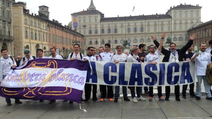 Tifosi del Real Madrid in centro a Torino