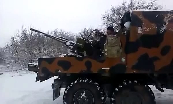 Russia deployment of anti-aircraft weapons - 20141213 - unknown place, Donetsk - ZU-23-2T - - used by Zinitki insurgents