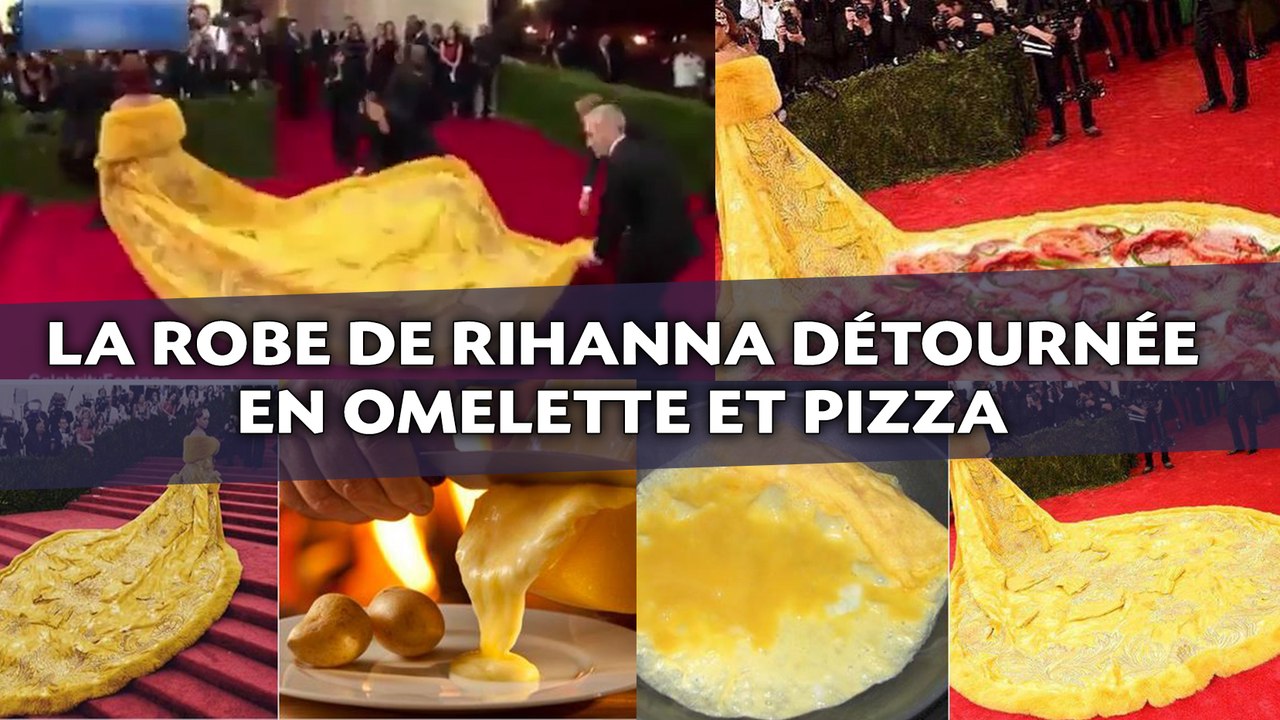 La robe de Rihanna détournée en omelette et pizza