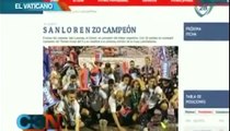 San Lorenzo le obsequia al papa Francisco el trofeo del campeonato argentino