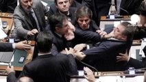 Italian MPs brawl in parliament over reforms