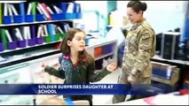 Soldier Surprises Daughter at School