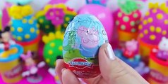 Peppa pig Kinder surprise eggs Daisy Duck Play doh Spiderman Mickey Mouse opening Disney Toys egg [F