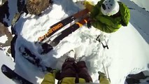 Finally released: Skier loses footing, falls off cliff (Captured by own GoPro)