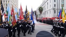 LAFD firefighter Glenn Allen funeral march from LA City Hall