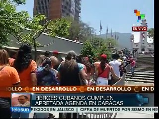 Los cinco héroes cubanos rinden honores a Simón Bolívar