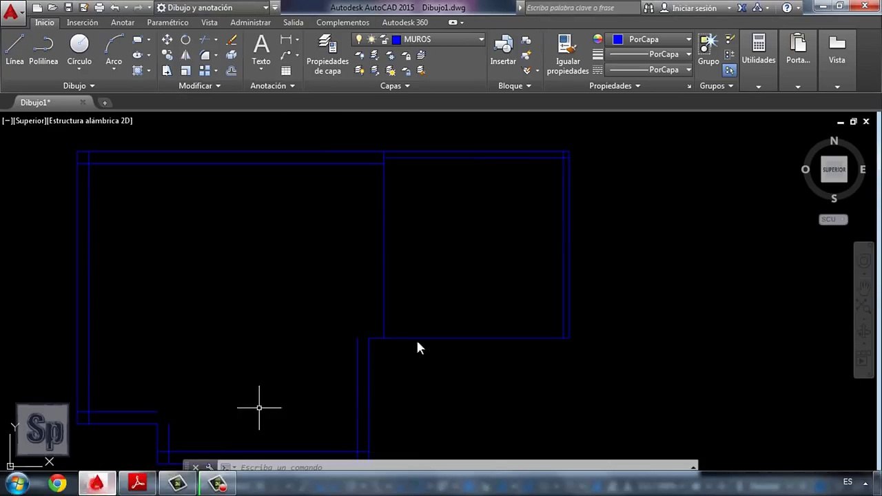 Autocad - 1/3 Dibujar el plano de una casa paso a paso en Autocad 2015. Tutorial en español HD