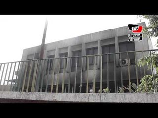 آثار حريق نادي السكة الحديد بمدينة نصر