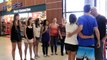 San Diego airport flash mob proposal - welcome home best proposal