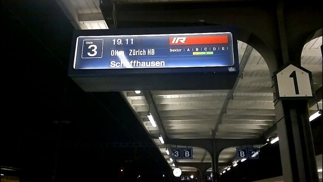 SBB Ansage Interregio 2039 Bern - Zürich - Schaffhausen in Langenthal