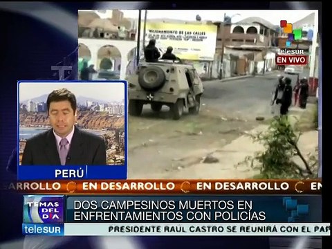 Perú: dos campesinos muertos en enfrentamientos con policías en Islay